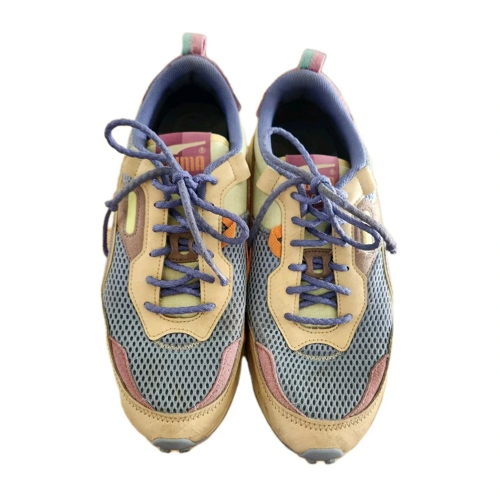 PUMA Rider‎ FV Future Vintage Sneakers Purple Blue Pink Men's 9 Retro Vibes